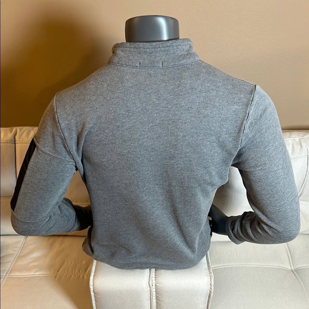 GAP Men’s Gray Long Sleeve Quarter Zip Polo Shirt Size Medium - Picture 6 of 9